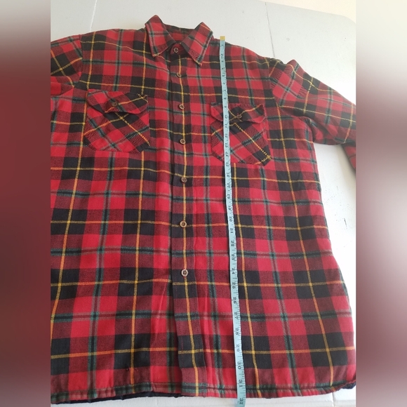 Country Touch Men's Sportswear Shirt Jacket Lined Red Plaid Size Large  16 - Picture 8 of 11